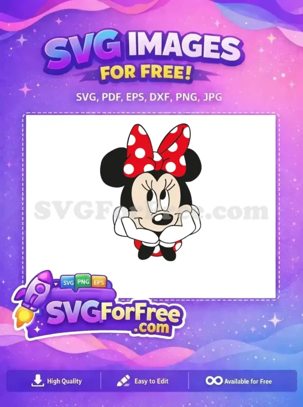 Free Red Bow Minnie Free Thoughtful Pose Disney Free SVG Free Red Bow Minnie Free Thoughtful Pose Disney Free SVG
