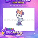 Free Purple Minnie Peach Bow Free Disney Character Free SVG - Instant Download