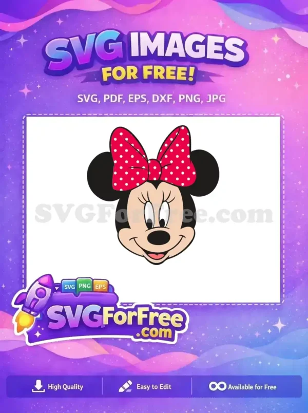 Free Polka Dot Bow Free Smiling Face Minnie Free SVG 1