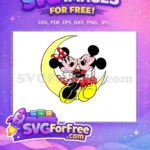 Free Cartoon Couple Hugging Free on Moon Minnie Mouse Disney Free SVG - Instant Download