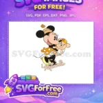 Free Minnie Hugging Bear Free Orange Flower Dress Disney Free SVG - Instant Download