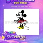 Free Smiling Minnie Free Red Polka Dots Cartoon Free SVG - Instant Download