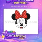 Free Smiling Minnie Free Polka Dot Bow Disney Free SVG - Instant Download