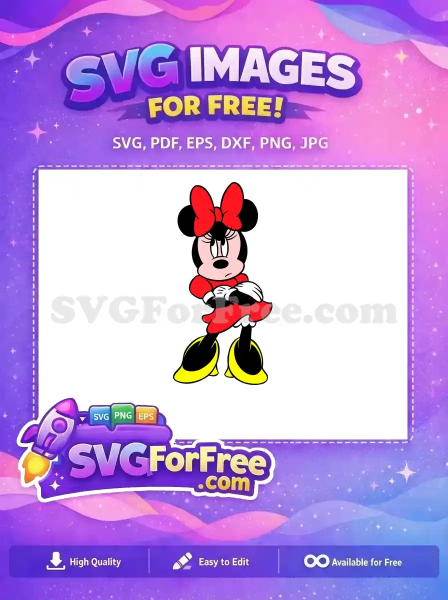 Free Annoyed Minnie Free Red Bow Disney Free SVG