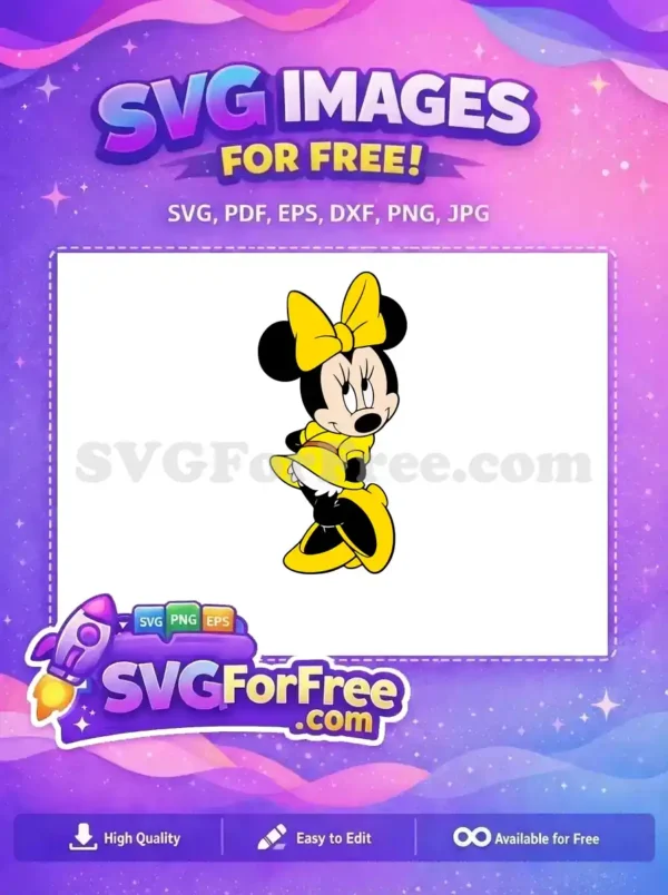 Free Yellow Bow Free Cheerful Minnie Mouse Free SVG