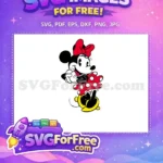 Free Smiling Minnie Free Polka Dots Disney Free SVG - Instant Download