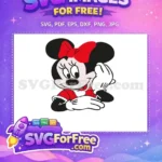 Free Waving Minnie Mouse Free Red Bow Disney Free SVG - Instant Download