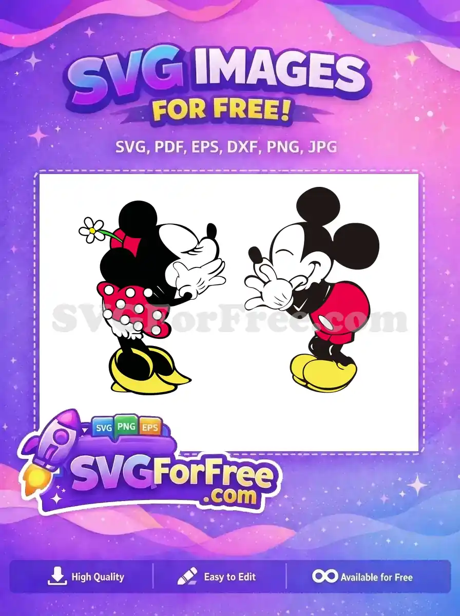 Free Kissing Minnie Free Kissing Mickey Mouse Free SVG 2