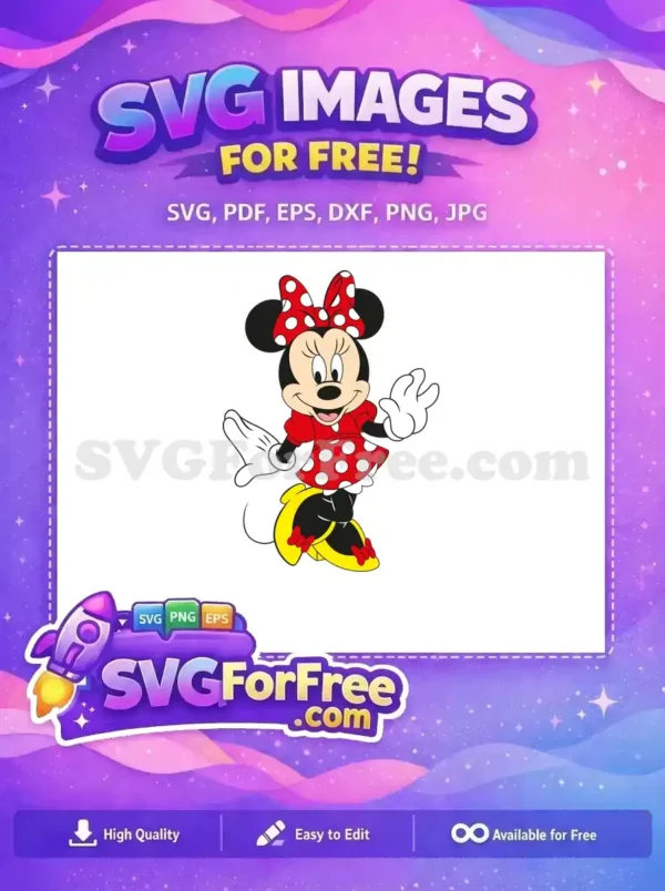 Free Polka Dot Bow Free Red Dress Minnie Free SVG