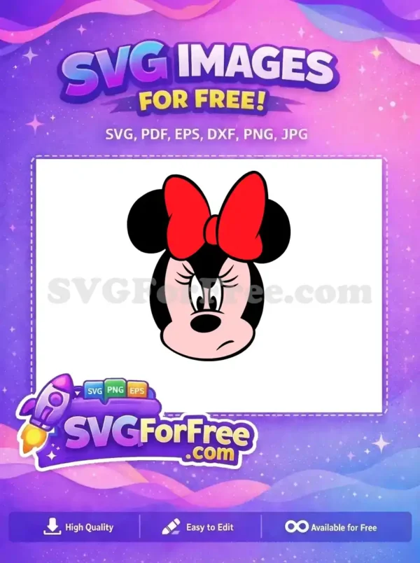 Free Red Bow Free Eyelashes Minnie Mouse Free SVG