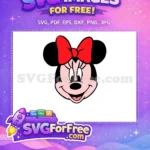 Free Smiling Face Free Red Bow Minnie Mouse Free SVG - Instant Download