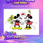 Free Mickey Flowers Free Minnie Hearts Disney Free SVG - Instant Download