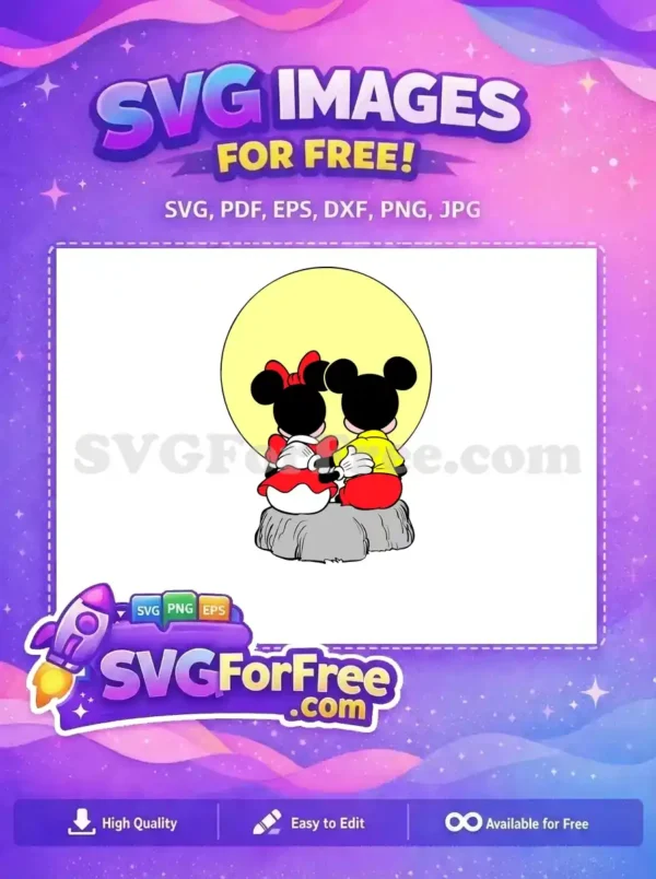 Free Minnie Red Bow Free Yellow Moon Disney Free SVG