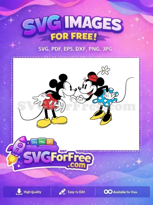 Free Smiling Mickey Free Minnie Touching Hands Disney Free SVG