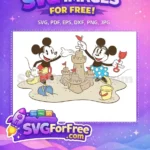 Free Waving Mickey Free Minnie Sandcastle Building Disney Free SVG - Instant Download