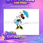 Free Minnie with Parasol Free Polka Dots Disney Free SVG - Instant Download