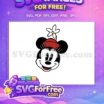 Free Smiling Minnie Red Hat Free Flower Accessory Disney Free SVG - Instant Download