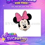 Free Pink Bow Minnie Mouse Free Head Free SVG - Instant Download