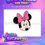 Free Pink Bow Minnie Mouse Head Free Disney Character Free SVG - Instant Download