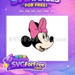 Free Smiling Minnie Free Pink Bow Disney Free SVG 4 - Instant Download