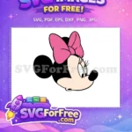 Free Pink Bow Free Eyelashes Minnie Mouse Free SVG - Instant Download