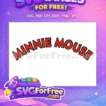 Free Red Bold Minnie Free Mouse Text Disney Free SVG - Instant Download