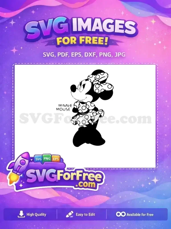 Free Polka Dot Bow Free Cheerful Minnie Mouse Free SVG