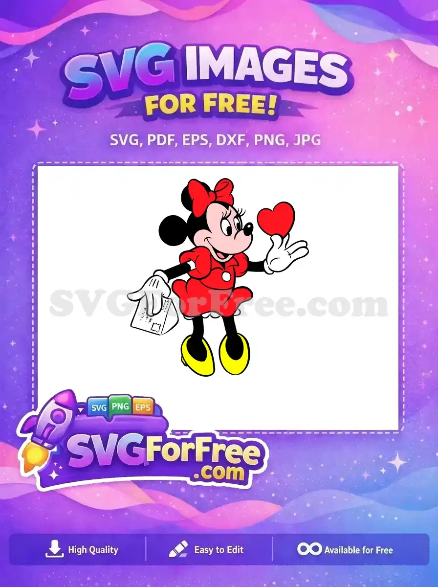 Free Minnie Red Bow Free Heart Envelope Disney Free SVG