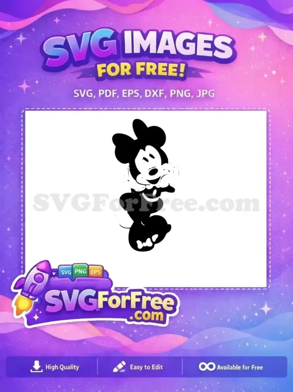 Free Smiling Minnie Free Bow Tie Disney Free SVG