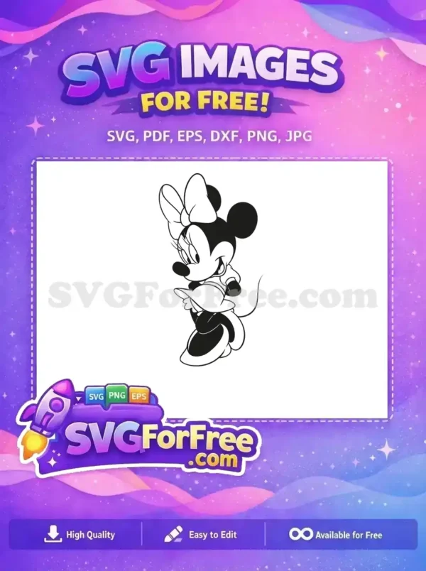 Free Cheerful Minnie Free Classic Pose Disney Free SVG