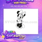 Free Smiling Minnie Free Black Bow Disney Free SVG - Instant Download