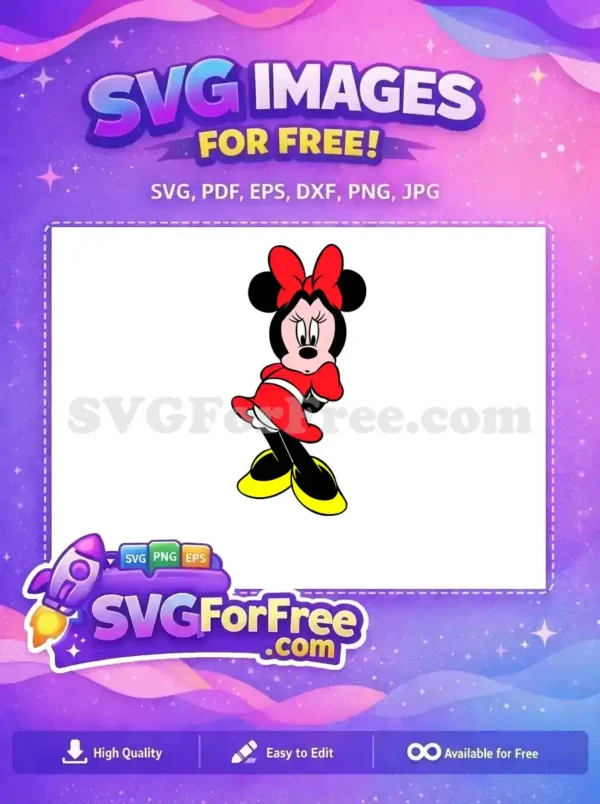 Free Red Bow Minnie Free Worried Expression Disney Free SVG