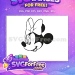 Free Smiling Face Free Classic Bow Minnie Mouse Free SVG - Instant Download