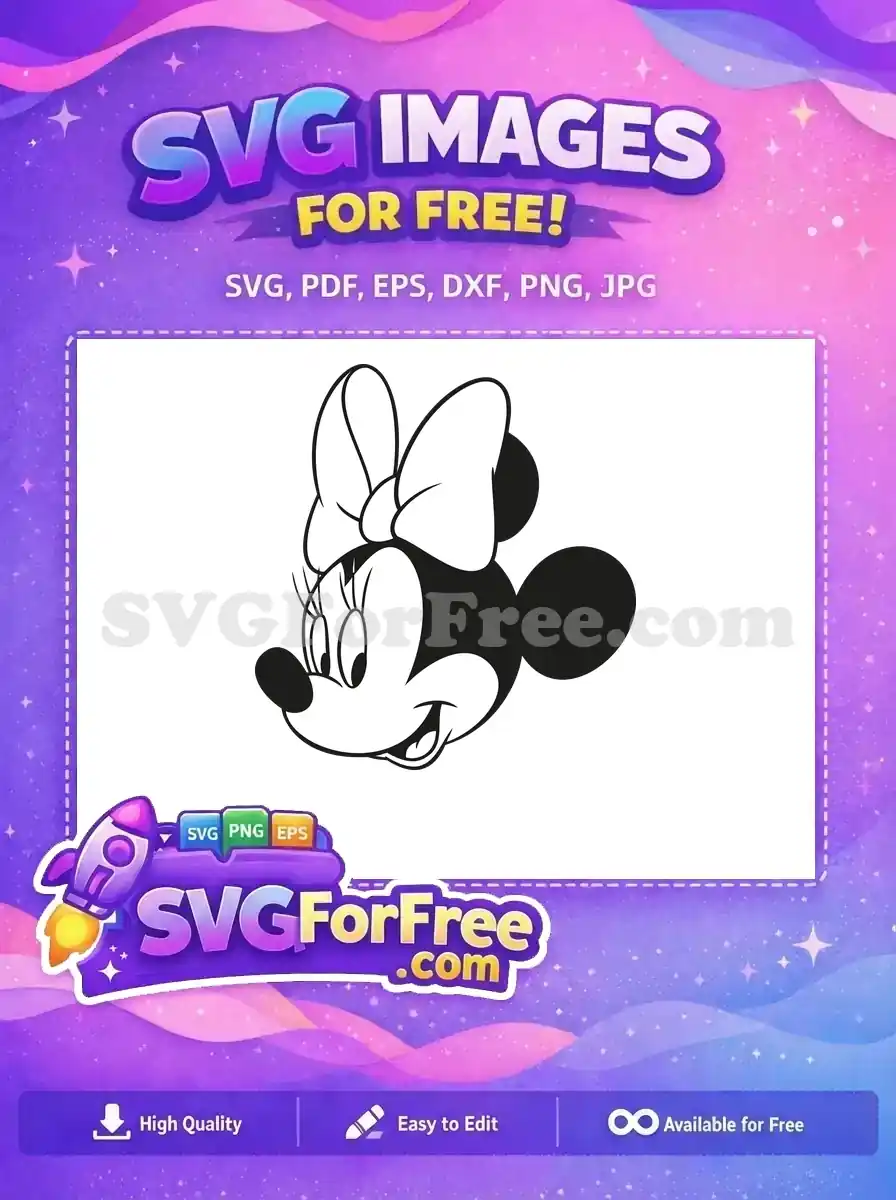 Free Smiling Face Free Classic Bow Minnie Mouse Free SVG