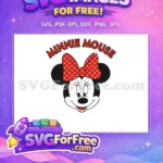 Free Red Polka Dot Bow Free Happy Face Smile Minnie Mouse Disney Free SVG - Instant Download
