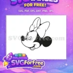 Free Winking Minnie Mouse Free Black Bow Disney Free SVG - Instant Download