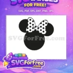 Free Black Polka Dot Bow Free Minnie Mouse Head Disney Free SVG - Instant Download