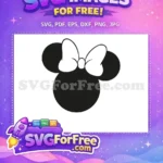 Free Black Minnie Head Free White Bow Disney Free SVG - Instant Download