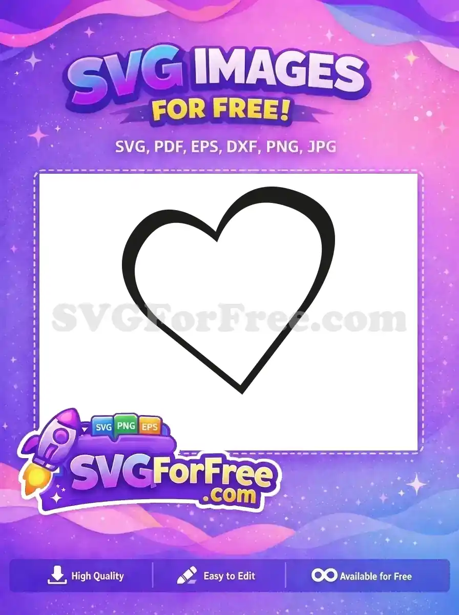 Free Heart Outline Free Black Simple Minnie Free SVG
