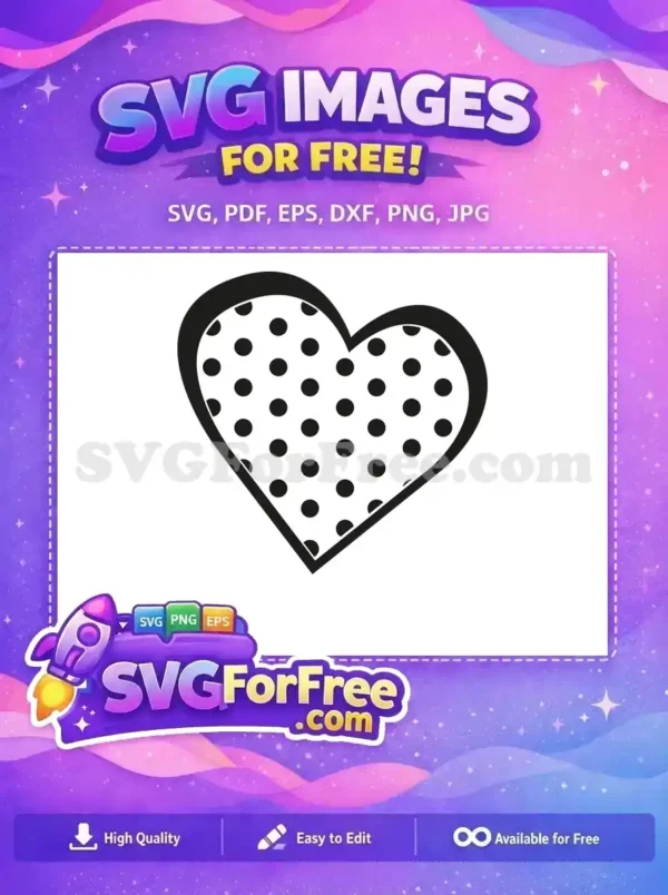 Free Polka Dot Heart Free Love Minnie Mouse Free SVG