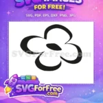 Free Minnie Mouse Flower Free Black Simple Silhouette Free SVG - Instant Download