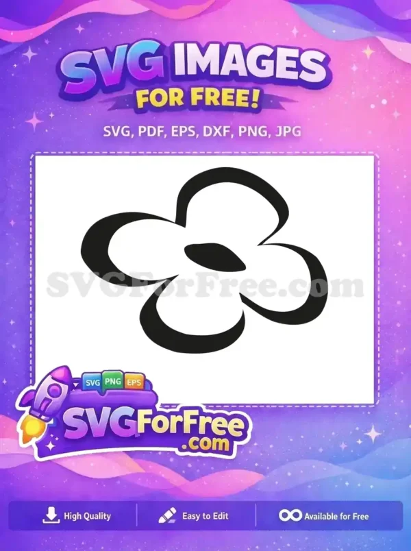 Free Minnie Mouse Flower Free Black Simple Silhouette Free SVG