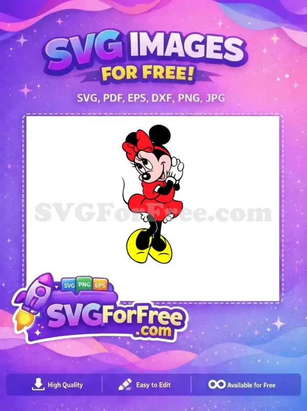 Free Red Bow Minnie Free Happy Expression Disney Free SVG