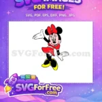 Free Waving Minnie Free Red Bow Disney Free SVG - Instant Download