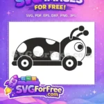 Free Ladybug Car Silhouette Free Cartoon Vehicle Miraculous Free SVG - Instant Download