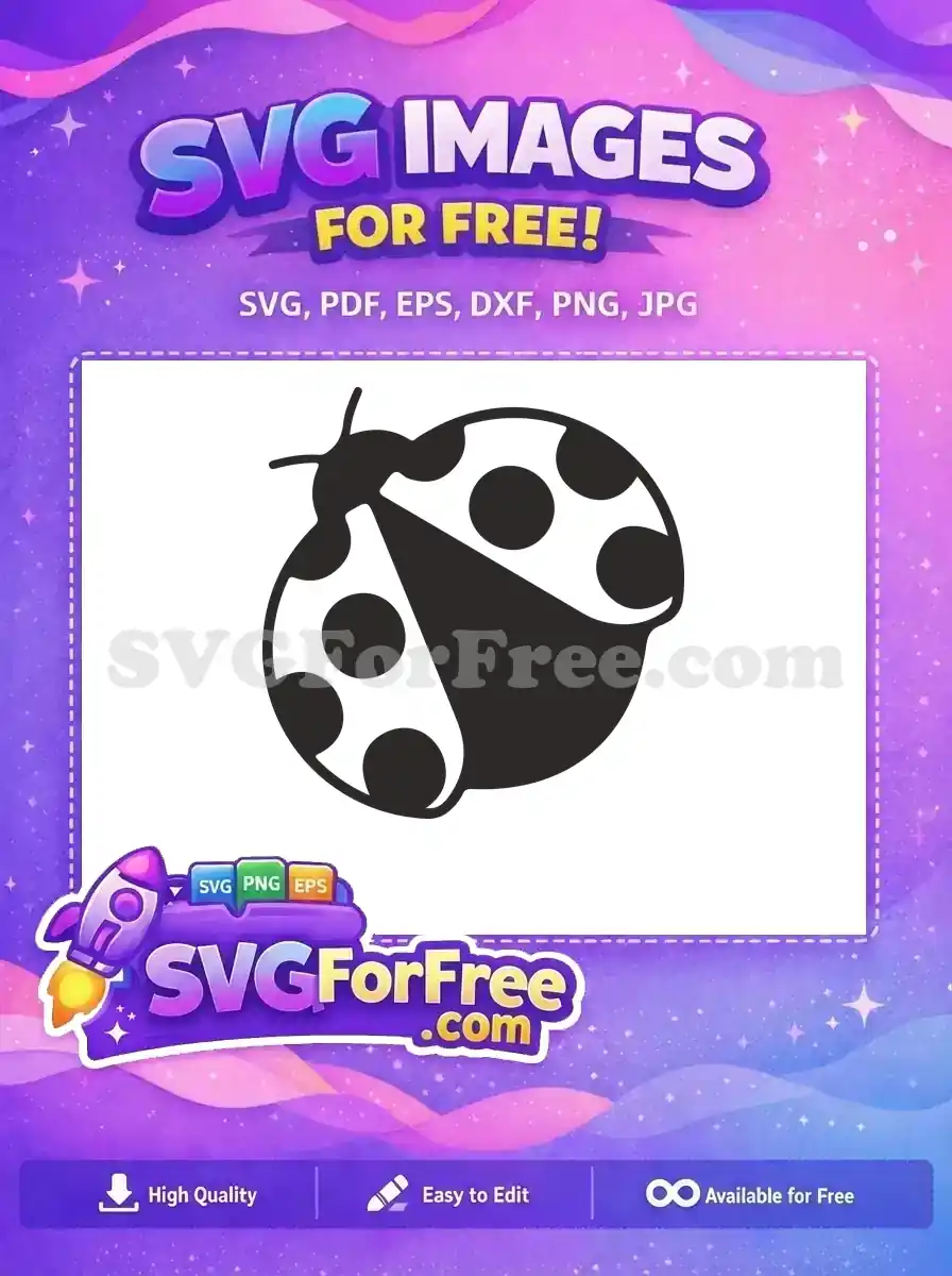 Free Black Ladybug Silhouette Free Spotted Wings Miraculous Disney Free SVG