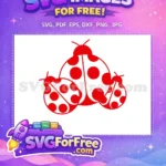 Free Three Red Ladybugs Free Polka Dots Miraculous Free SVG - Instant Download