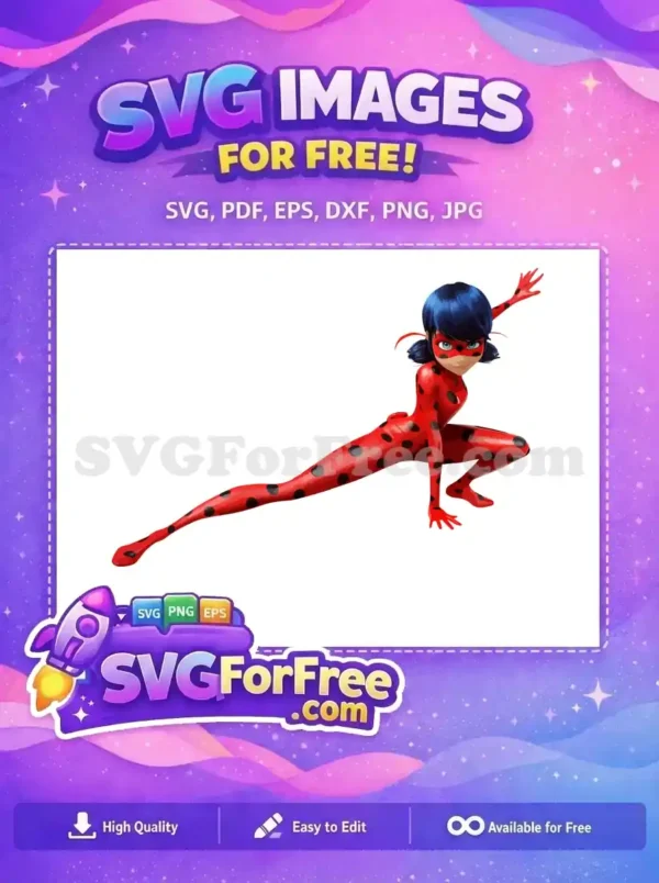 Free Ladybug Red Suit Free Blue Hair Mask Miraculous Disney Free SVG