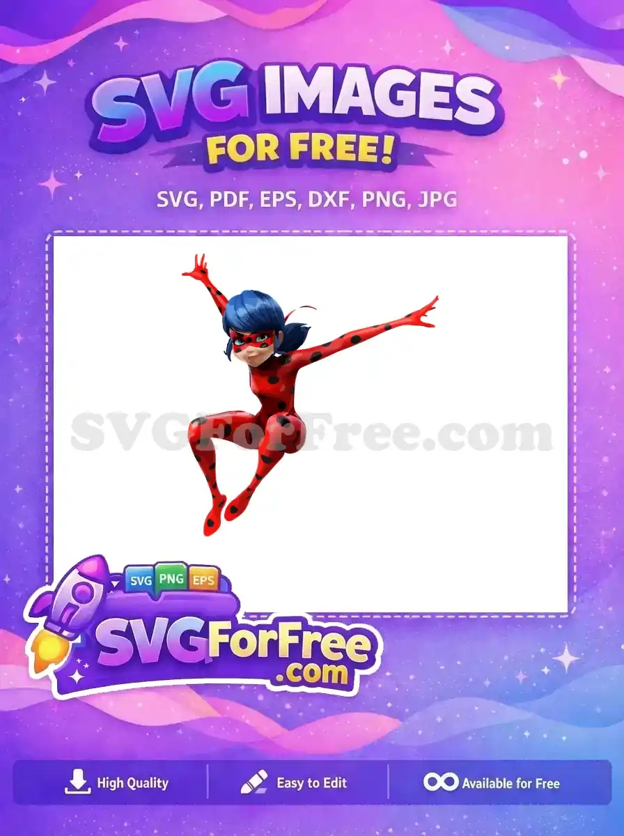 Free Ladybug Action Pose Free Miraculous Tales Movie Free SVG