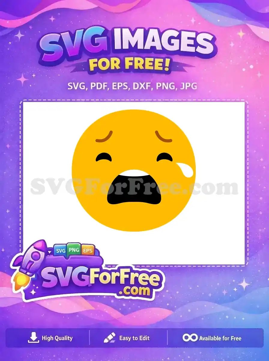 Free Crying Face Free Open Mouth Yellow Emoji Free SVG